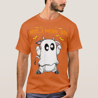 Camiseta Ghost Cow Moo Quero Dizer Boo Pumpkin Moon Easy Ha