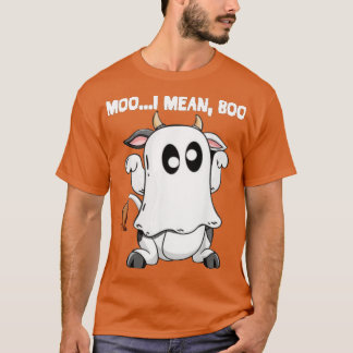 Camiseta Ghost Cow Moo Quero Dizer Boo Pumpkin Moon Hallowe