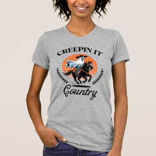Camiseta Ghost Cowboy Andando Halloween de Cavalo