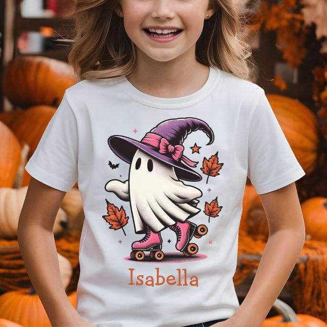 Camiseta Ghost Cute de Halloween de Pista Personalizado (Criador carregado)