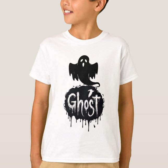 Camiseta Ghost – Dark Horror Dripping Text Art (Frente)