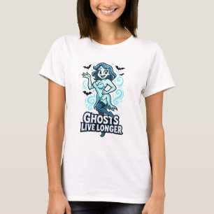 Camiseta Ghost de Pin-Up do Cartoon - Fantasmas vivem mais 