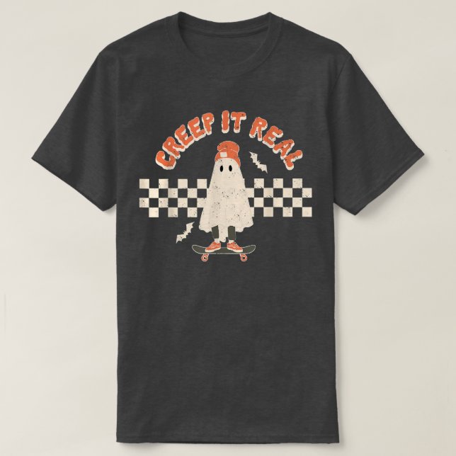 Camiseta Ghost de TI REAL engraçada Vestindo o chapéu (Frente do Design)