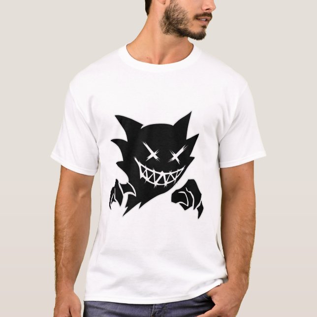 Camiseta Ghost Demon Sketchy Blackwork Tattoo Flash (Frente)