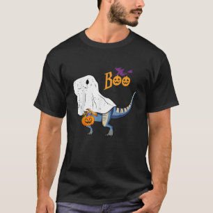 Camiseta Ghost Dinosaur T rex Engraçado Boo Halloween Homen