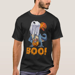 Camiseta Ghost Dinosaur T rex Engraçado Boo Halloween Homen