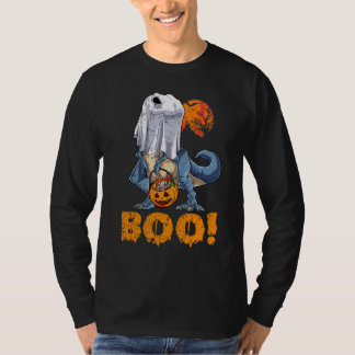 Camiseta Ghost Dinosaur T rex Funny Boo Halloween Boys Men 