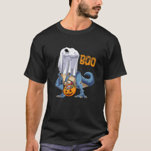 Camiseta Ghost Dinossaur T Rex Funny Boo Halloween Homens
