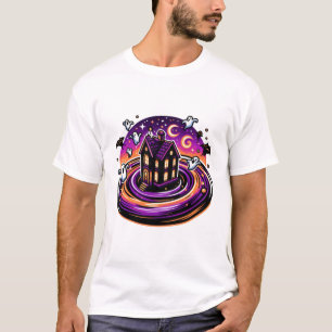 Camiseta Ghost e Bat bonitos do Halloween da Casa Assombrad