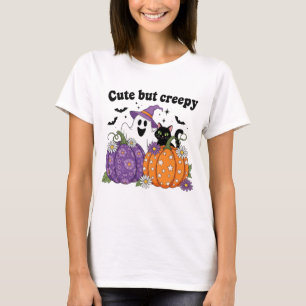 Camiseta Ghost e Design de Gato do Halloween, bonitos mas a