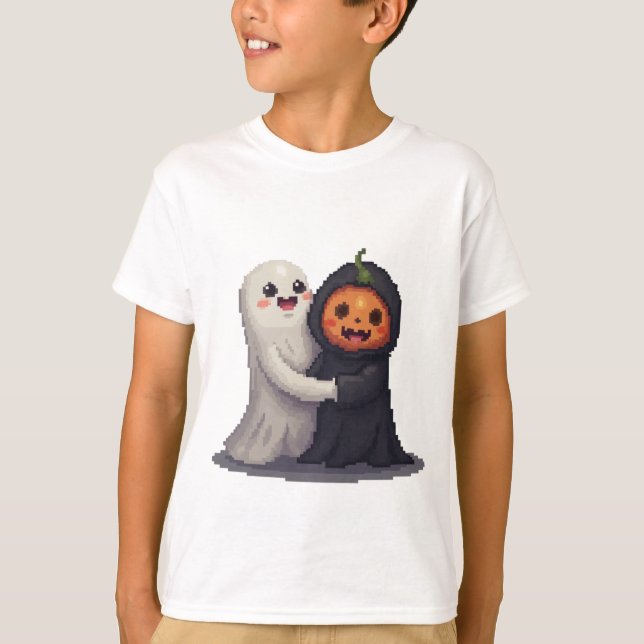 Camiseta Ghost e Pumkin do Halloween (Frente)