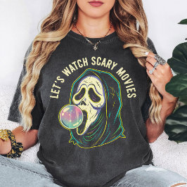 Camiseta Ghost Face Vamos Assistir Filmes de Terror Chiclet