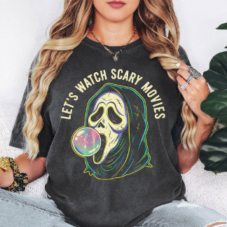 Camiseta Ghost Face Vamos Assistir Filmes de Terror Chiclet