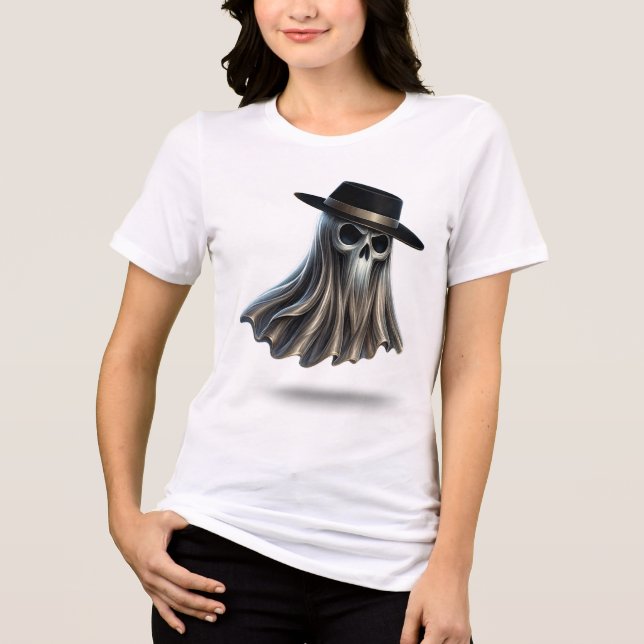 Camiseta Ghost Fedora Gótico – Espírito Caveira As (Frente)