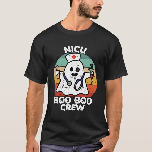 Camiseta Ghost Galloween Nicu Boo Boo Crew Neonatal Rn (Frente)