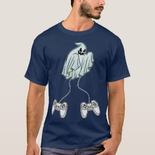 Camiseta Ghost Gamer Lazy Halloween Figurume Videogame Cont