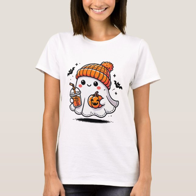 Camiseta Ghost Ghost Coffee Halloween Ghost Ice Cof (Frente)