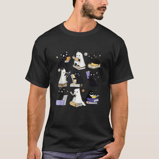 Camiseta Ghost Ghost Negro Bastante Lendo Livros Estranhos  (Frente)