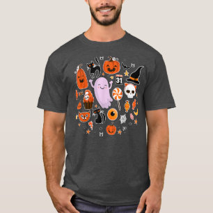 Camiseta Ghost Ghost Pumpkin Black Cat Witch Handy Engraçad