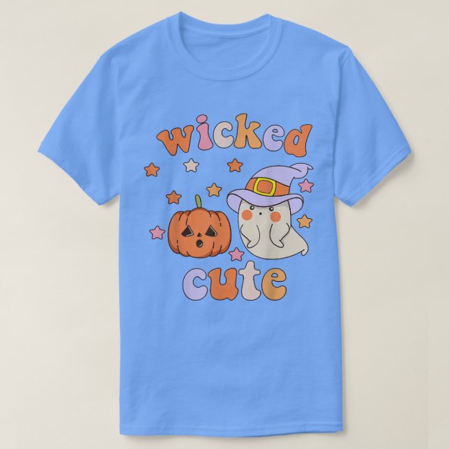 Camiseta Ghost Groovy Spooky Witch Gi, Cute-De-Halloween (Frente do Design)