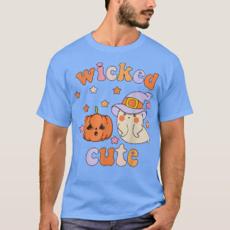 Camiseta Ghost Groovy Spooky Witch Gi, Cute-De-Halloween