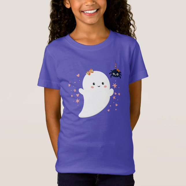 Camiseta Ghost Halloween bonito (Frente)