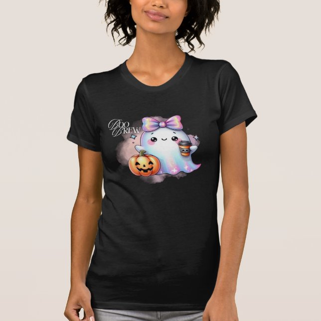 Camiseta Ghost Halloween Cute Iridescente (Frente)