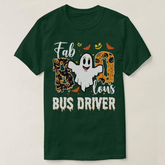 Camiseta Ghost Halloween Fabulo Fa Boo Lous Bus (Frente do Design)