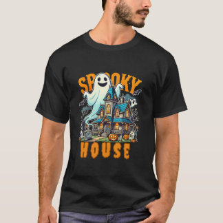 Camiseta Ghost Haunted House Meia-Noite Spooky Vintage