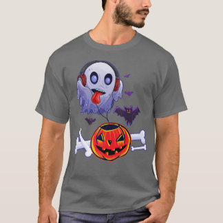 Camiseta Ghost Hein Music Pumpkin Halloween Homens mulheres
