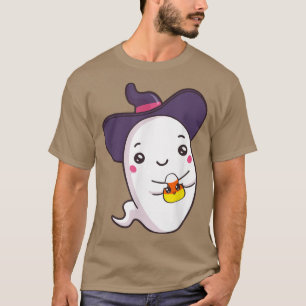 Camiseta Ghost Holding Candy Corn Cute Funny Halloween Cost