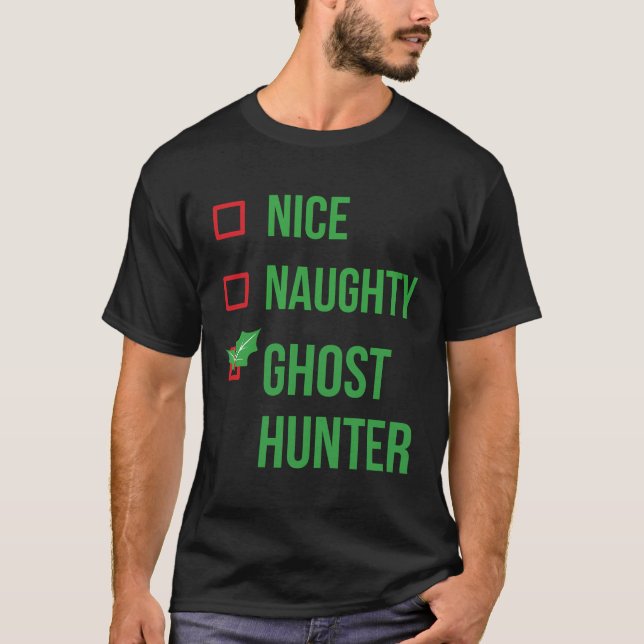 Camiseta Ghost Hunter Funny Pajama presente de Natal (Frente)