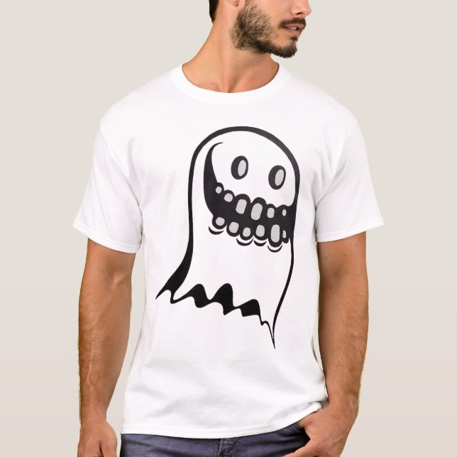 Camiseta Ghost Jaws Halloween Creepy Smile Design (Frente)