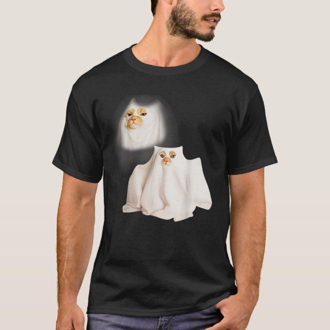Camiseta Ghost Kitten Meme Ghost Cat Funny Wizard Cat Hallo (Frente)