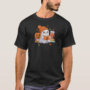 Camiseta Ghost Lading Book, Cujo Café Halloween Lovers Ra