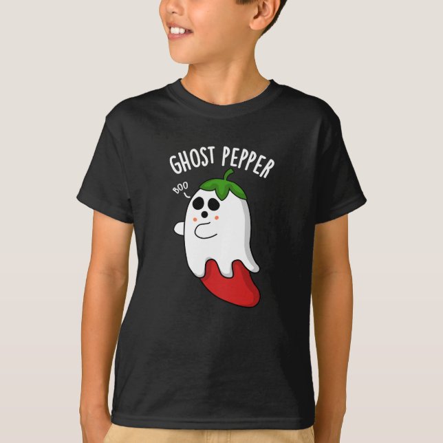Camiseta Ghost Pepper Funny Chili Pun Dark BG (Frente)
