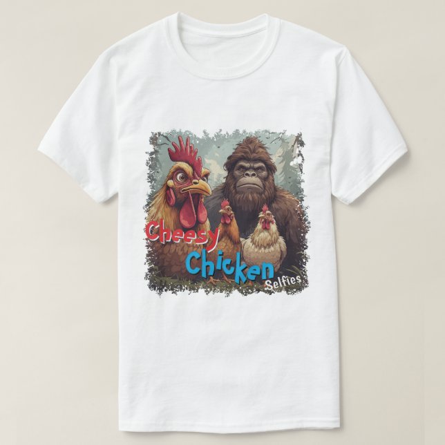 Camiseta "Ghost Photobomb" Bigfoot & Cheesy Chickens  (Frente do Design)