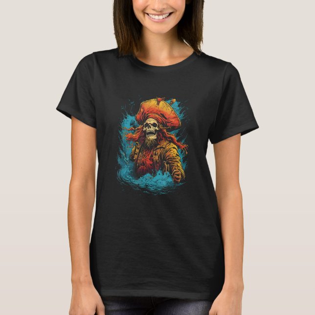 Camiseta Ghost Pirate Captain by Haunted Horror Halloween 1 (Frente)