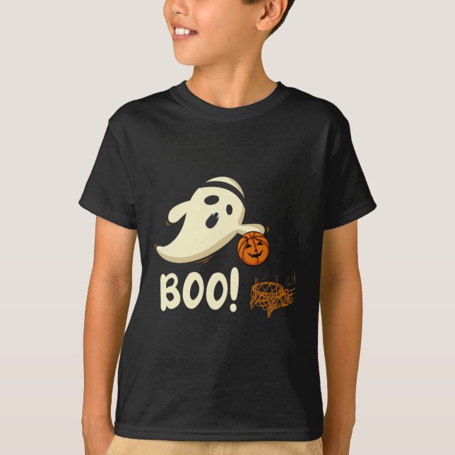 Camiseta Ghost Player Boo Bysketbyll Figurino de Halloween (Frente)