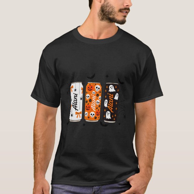 Camiseta Ghost Pumpkin Sce Funny Halloween Energy Drink Can (Frente)