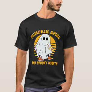 Camiseta Ghost Pumpkin Spice Latey Fall Vibe Halloween Spoo