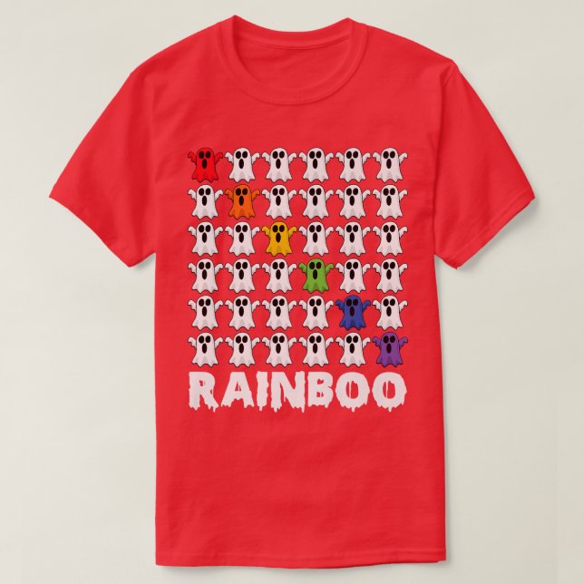Camiseta Ghost Rainbow Boo Fantasma Engraçado Rainboo (Frente do Design)