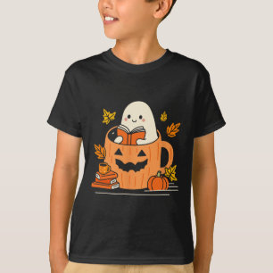 Camiseta Ghost Retro-Bibliotecário Leitura Livros Halloween