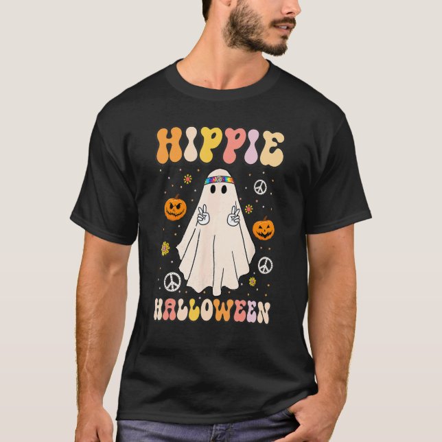 Camiseta Ghost Retro Vamos Spooky Ir Ghouls Halloween Ghost (Frente)