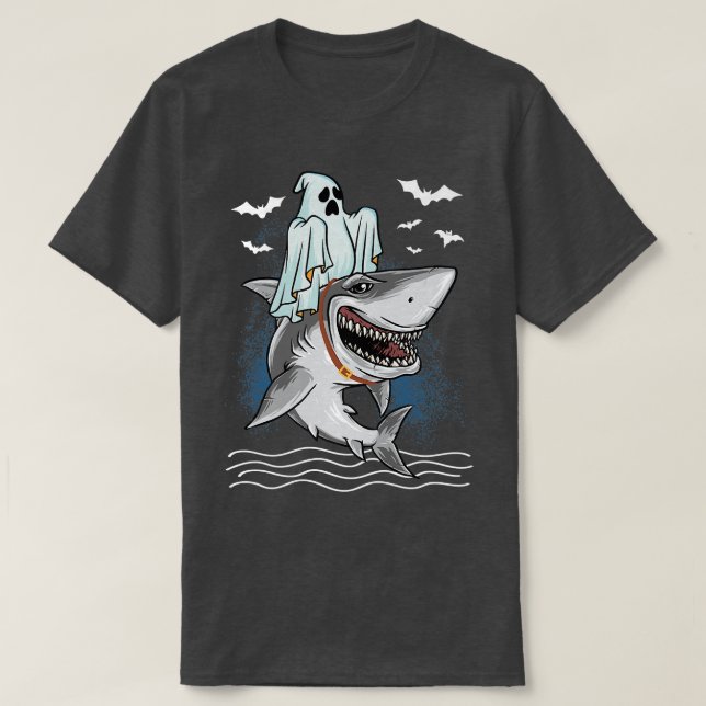 Camiseta Ghost Riding Shark Happy Halloween Boys K (Frente do Design)