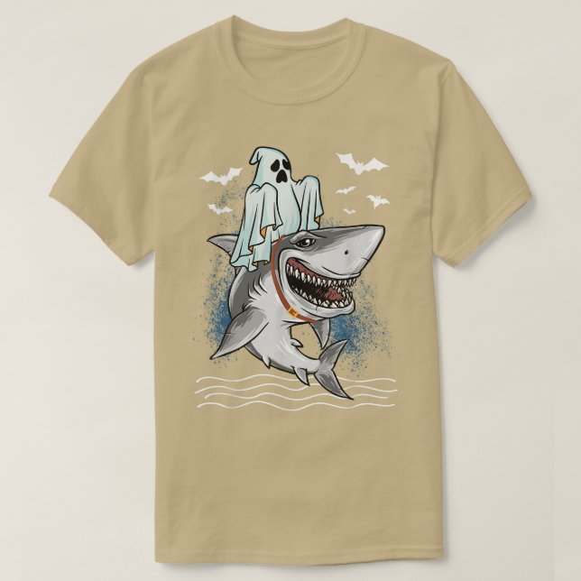 Camiseta Ghost Riding Shark Happy Halloween Boys K (Frente do Design)