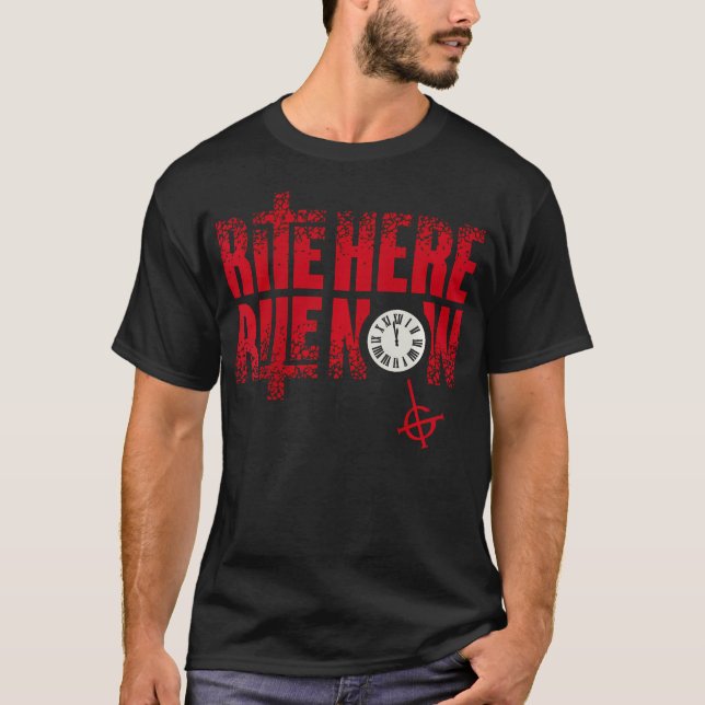 Camiseta Ghost Rite Aqui Rite Agora Título Para Trás E Fren (Frente)