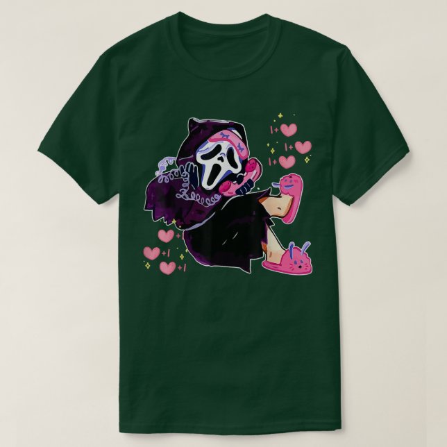 Camiseta Ghost Scream Calling Halloween Funny Face 3043 (Frente do Design)
