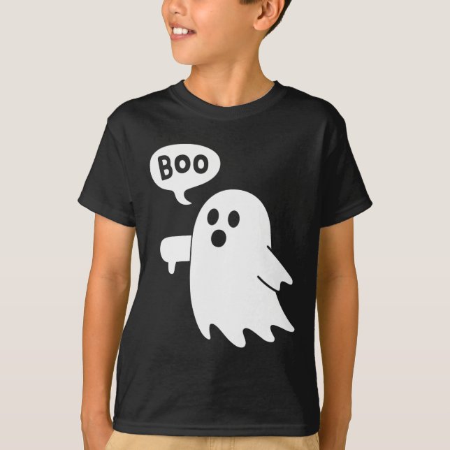 Camiseta Ghost Screaming Boo Desaprovando o Halloween do Fa (Frente)