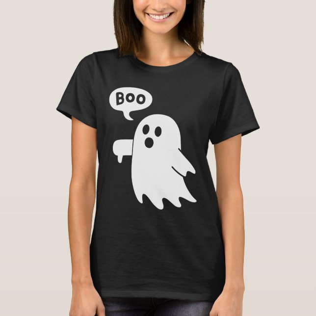 Camiseta Ghost Screaming Boo Desaprovando o Halloween do Fa (Frente)